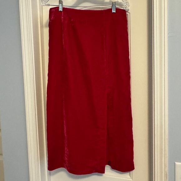 Rachel Zoe Medium Fuchsia Pink Velvet Midi Skirt ~ Festive Valentine’s Party - Picture 2 of 6